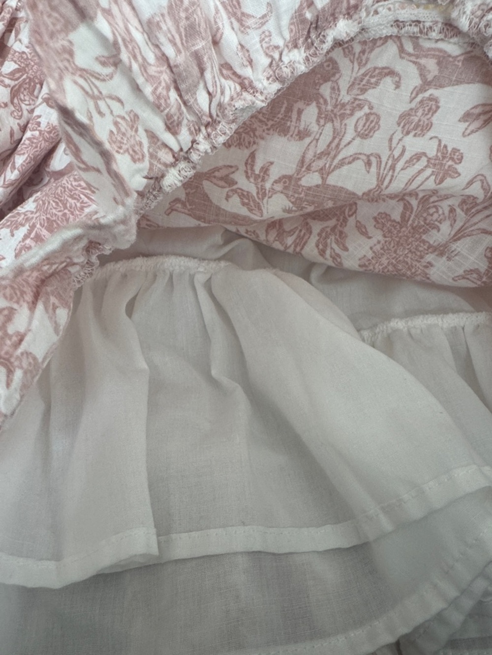 Girls 5T Pink Floral Ruffle Dress Cottagecore Sleeveless Party Easter - Picture 9 of 9